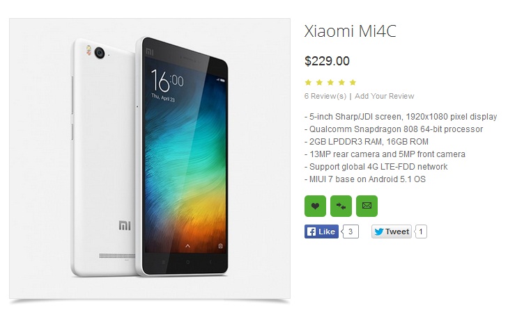 Harga Xiaomi Mi 4c, Segera Tersedia di Oppomart