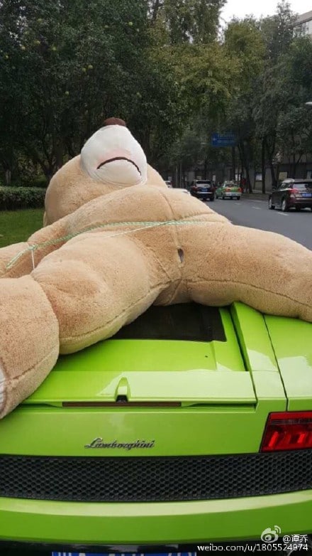 GENDONG Boneka Teddy Bear Raksasa, Lamborghini Ini Ditangkap Polisi