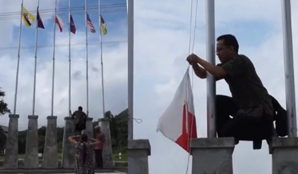 Video Viral Pria Panjat Tiang Betulkan Bendera Indonesia Terbalik Di Lampang Thailand Rancah Post 3760