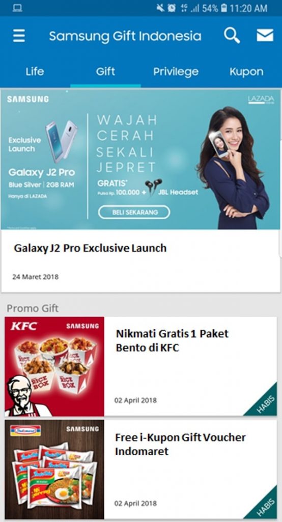 Samsung Galaxy J2 Pro Member Gift