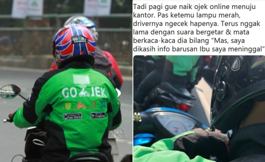 Sedang Antar Penumpang Driver Ojol ini Dapat Kabar Ibu Meninggal Yang Dilakukannya Bikin Nangis