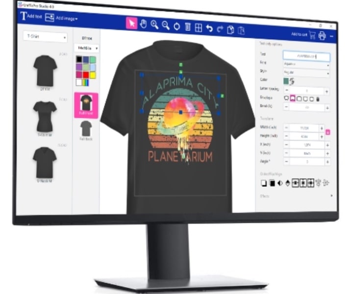 Aplikasi desain baju di laptop