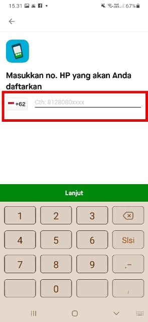 Masukan Nomor HP