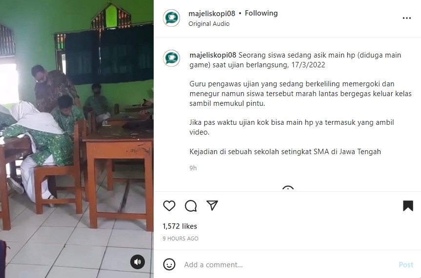 Screenshot Video Siswa Main HP Saat Ujian