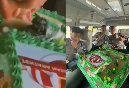 Viral Aksi Oknum Polisi Jilat Kue Ultah Untuk TNI dari Polri Kini Berakhir Ditahan