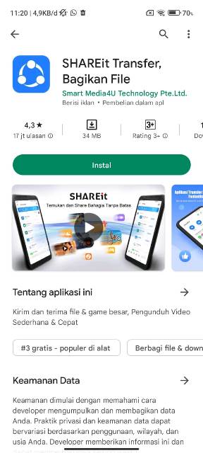 Cara Mengirim Aplikasi Lewat Shareit dari HP ke HP - Rancah Post