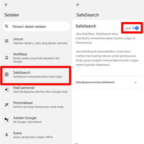 Cara Menonaktifkan SafeSearch Google Terbaru Di Android Dan Laptop ...