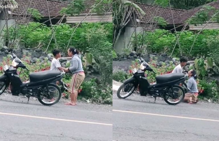 Momen Haru Ibu Nasehati Anak, Nangis hingga Duduk Bersimpuh di Pinggir Jalan