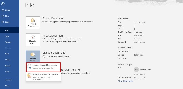 Cara Mengembalikan File Word Yang Belum Tersimpan Rancah Post