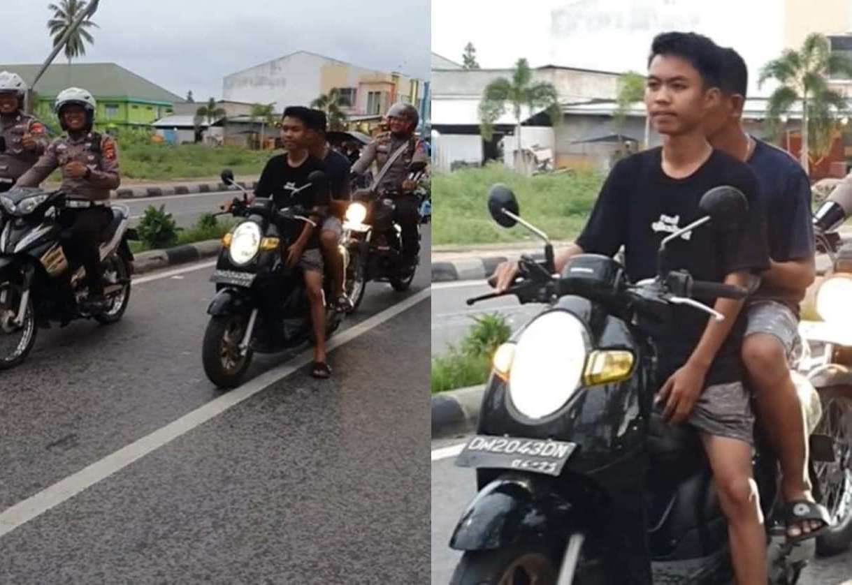 Super Panik 2 Pemuda Tak Pakai Helm Dikelilingi 3 Polisi Saat Berhenti