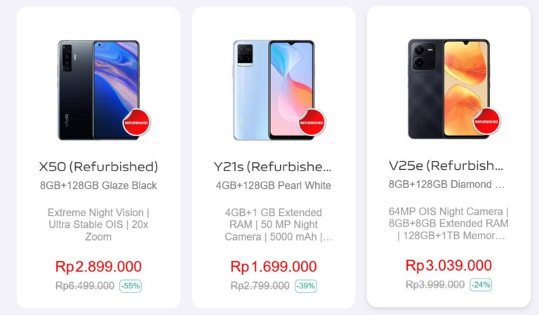 Daftar HP Refurbished Vivo di Indonesia